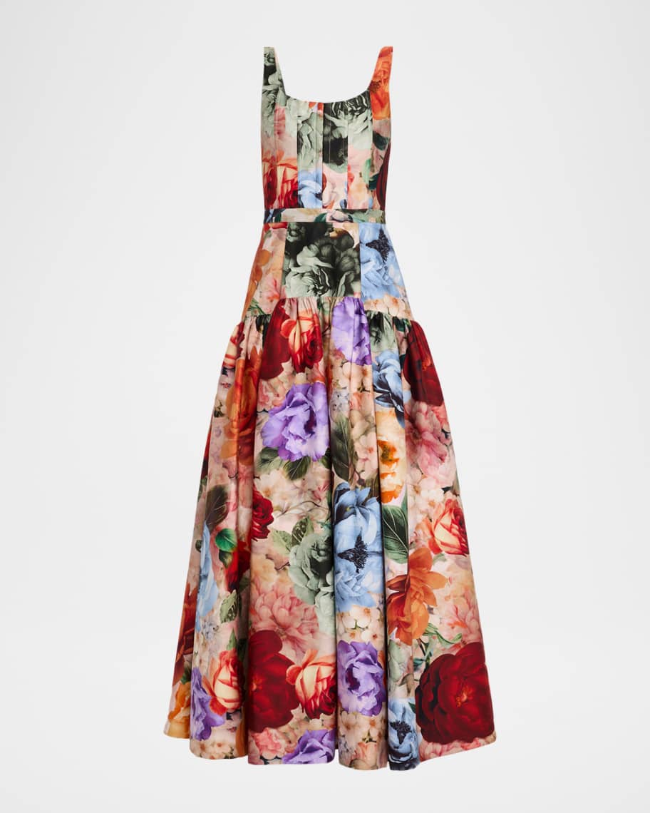 Alice + Olivia Diana Structured Drop-Waist Maxi Dress