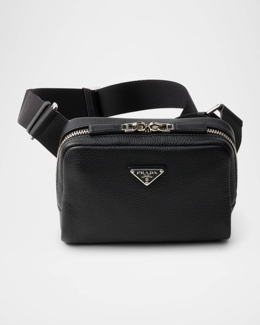 Prada Men's Leather Shoulder Bag | Neiman Marcus