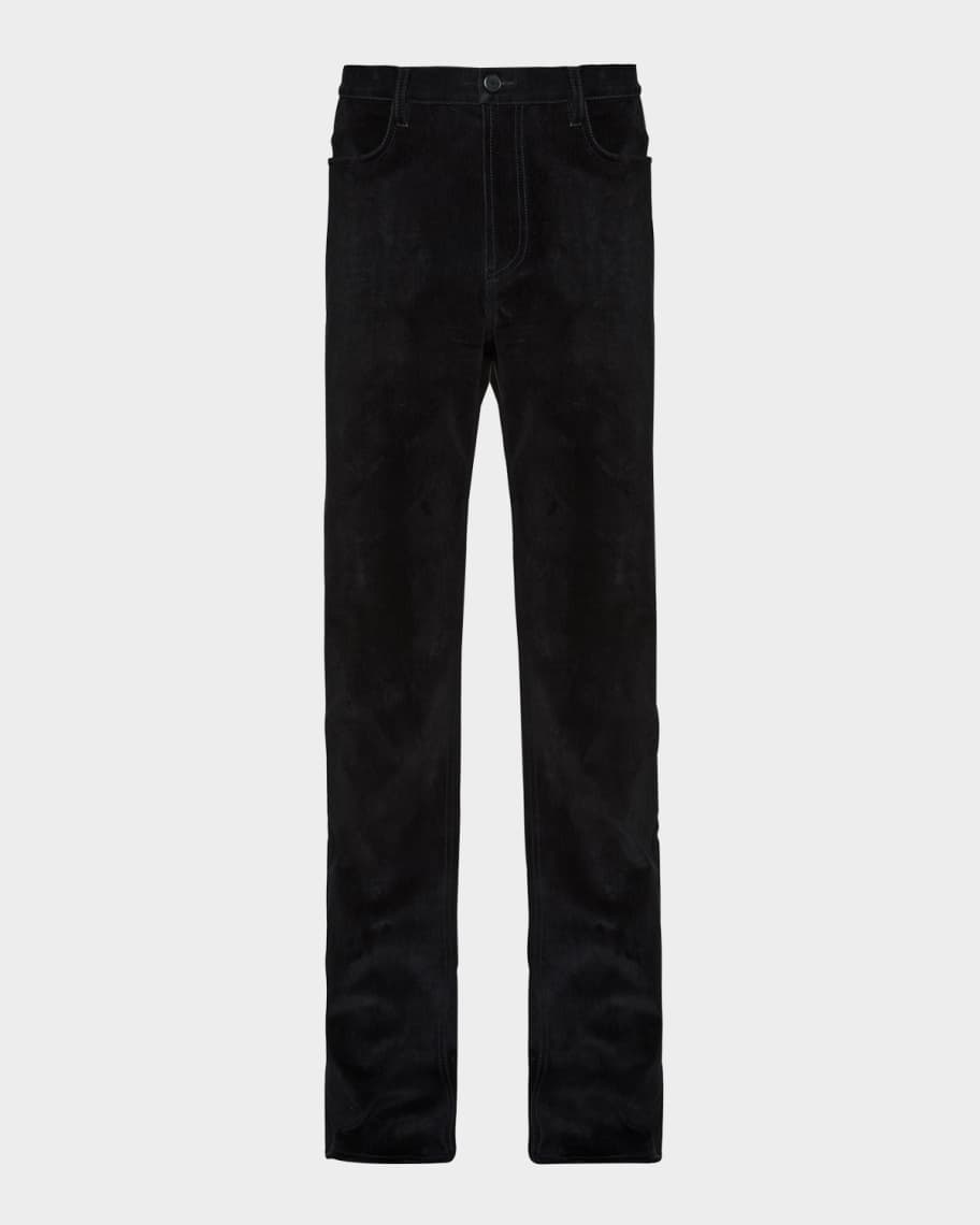 Prada Men's Five-Pocket Velvet Denim Jeans | Neiman Marcus