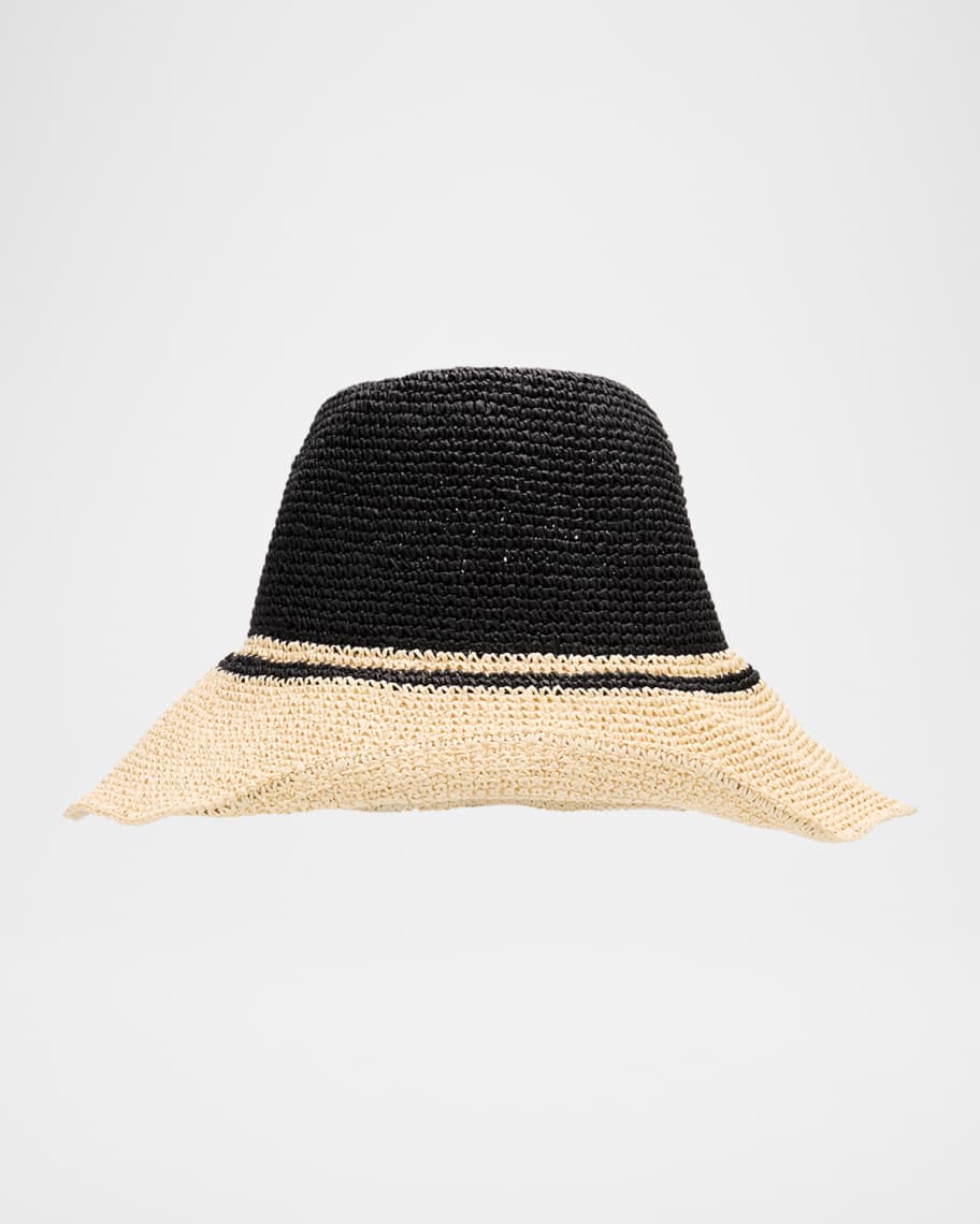 Toteme Two-Tone Paper Straw Hat | Neiman Marcus