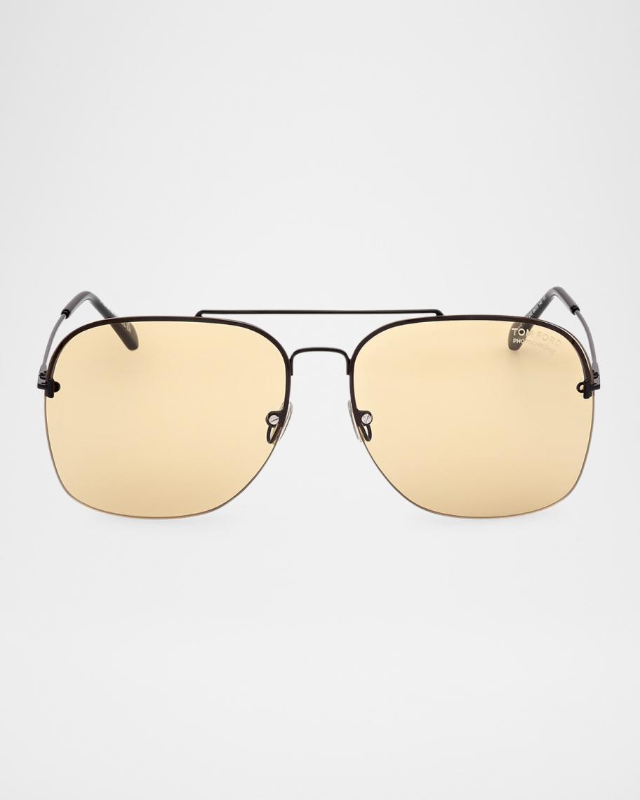 TOM FORD Men's Mackenzie-02 Metal Photochromic Aviator Sunglasses