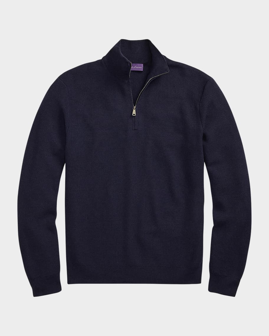 Ralph Lauren Purple Label Men's Wool Half-Zip Polo Sweater