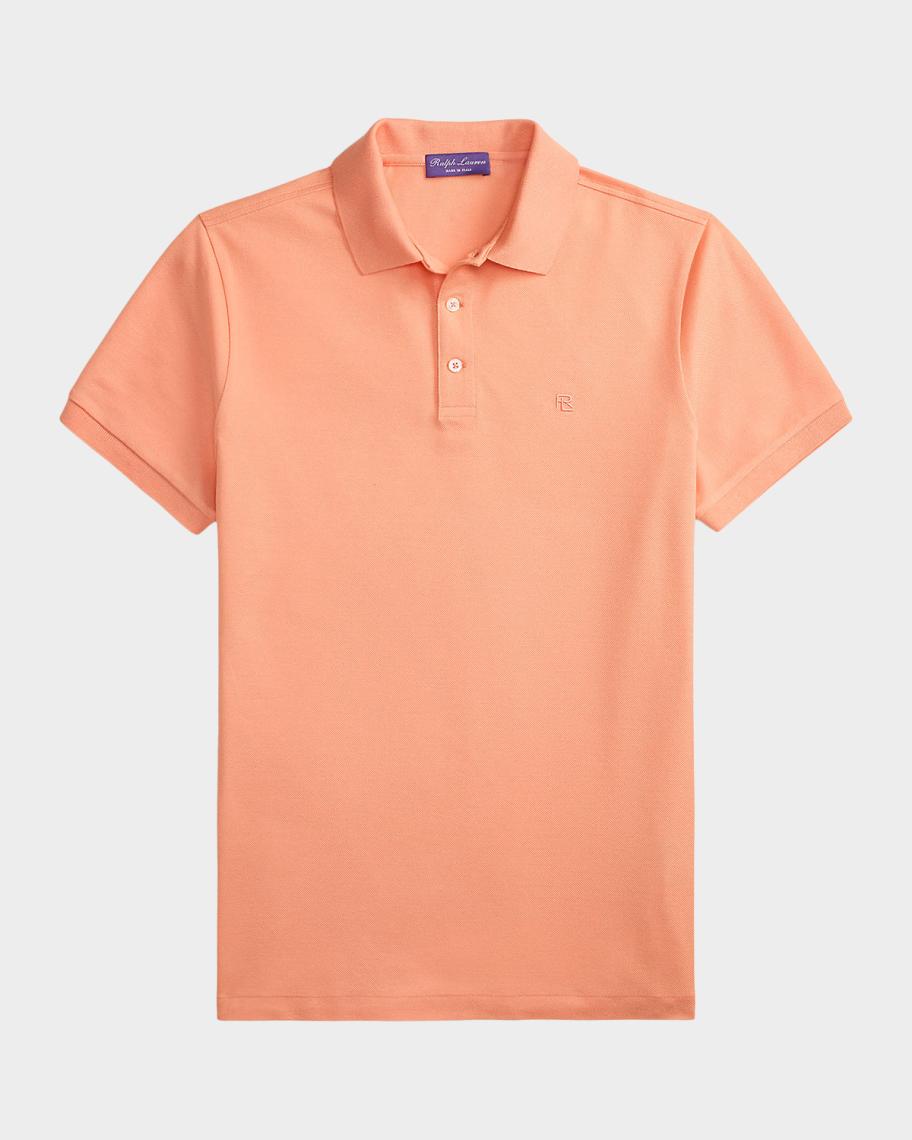 Ralph Lauren Purple Label Men's Double-Mercerized Pique Monogram Polo ...