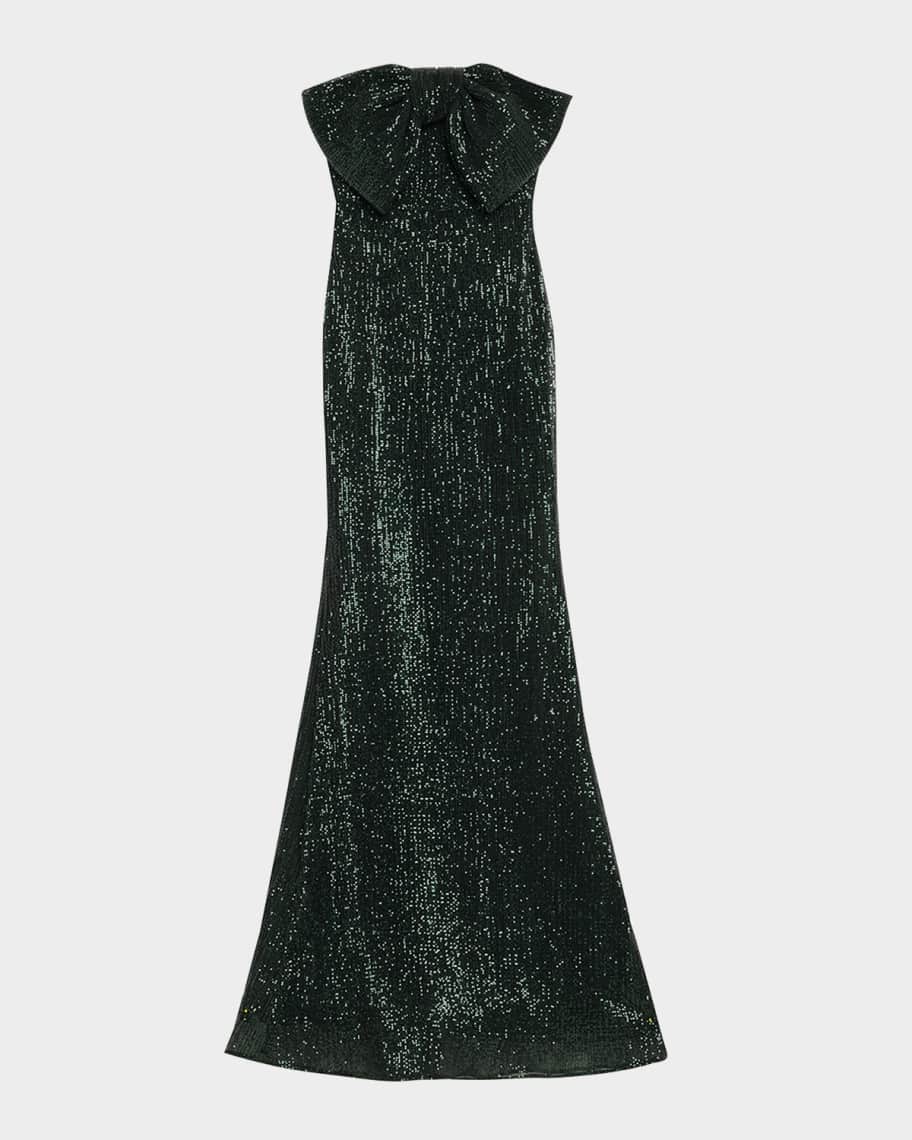 burt orange dress Jersey One-Shoulder Bow Gown- Burnt Orange S