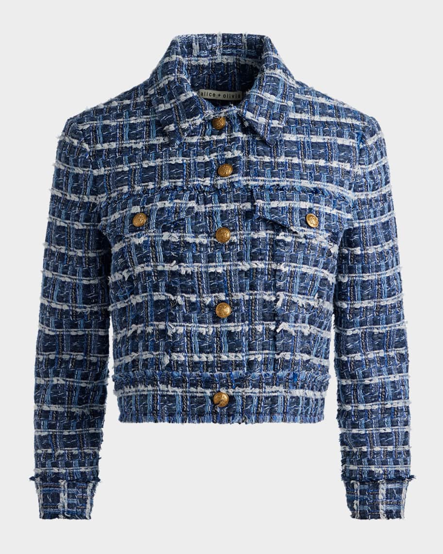 Alice + Olivia Chloe Cropped Boxy Jacket | Neiman Marcus