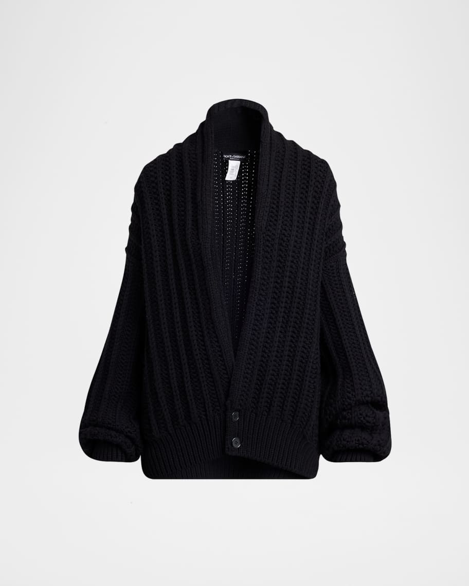 Dolce&Gabbana Deep V Rib Cardigan | Neiman Marcus