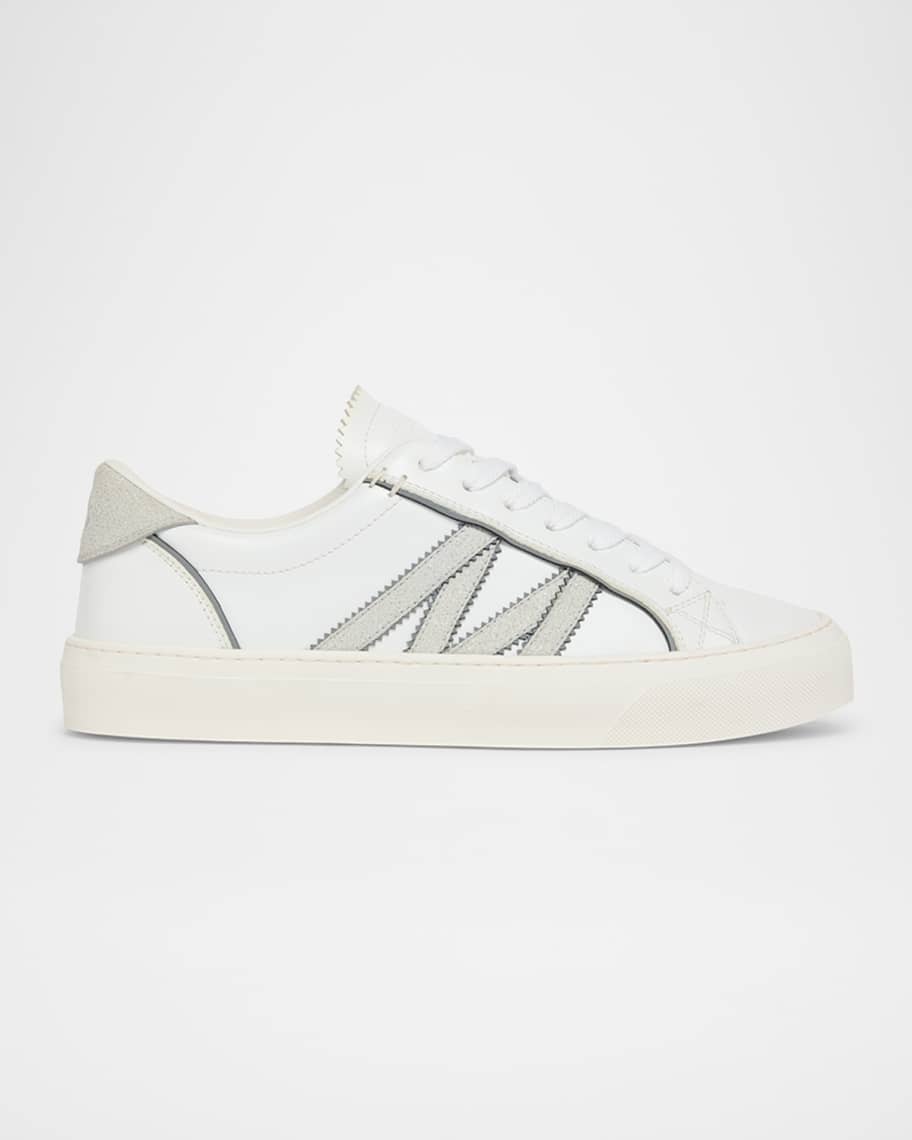 スニーカー MONCLER Men Sneakers Beige K109A4M00140M5619 002 Moncler Monaco 2 Low-Top Glitter Leather Sneakers | Neiman