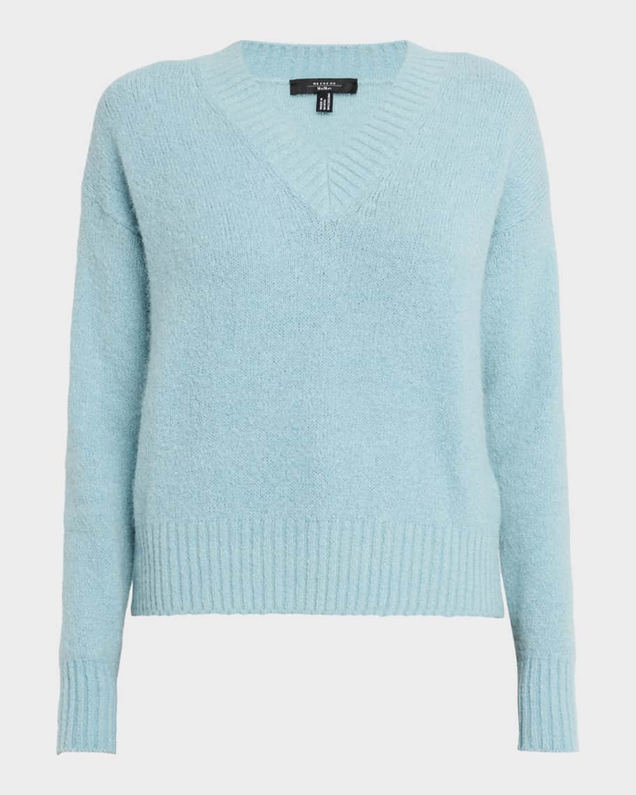 Weekend Max Mara Visita Drop-Shoulder V-Neck Sweater | Neiman Marcus