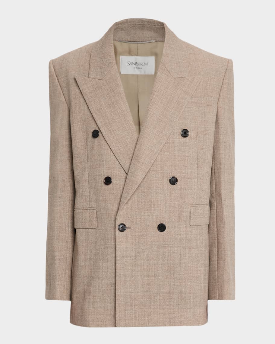 Saint Laurent Men's Double-Breasted Blazer Jacket | Neiman Marcus