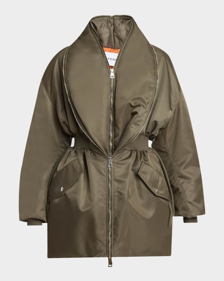 Givenchy Dual-Zipper Shawl Collar Bomber Jacket | Neiman Marcus