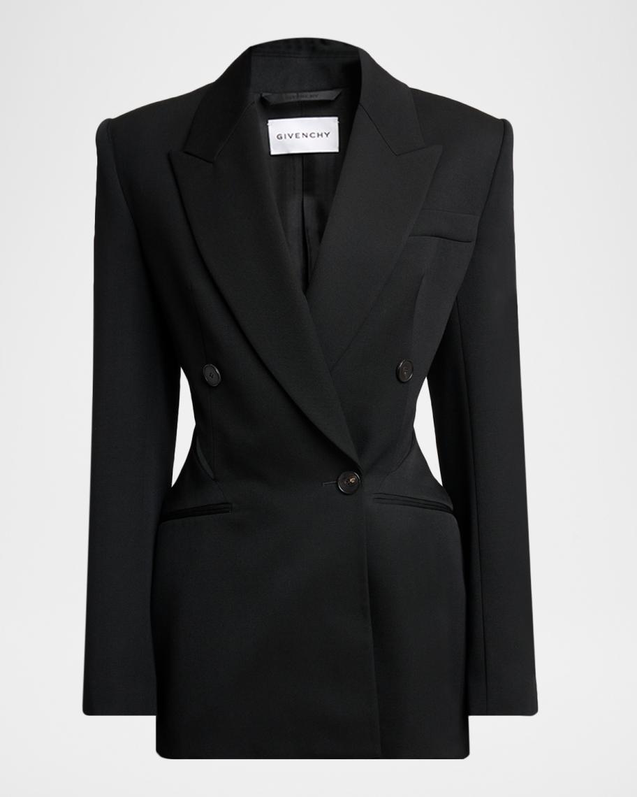 Givenchy Slash Cutout Double-Breasted Blazer Jacket | Neiman Marcus