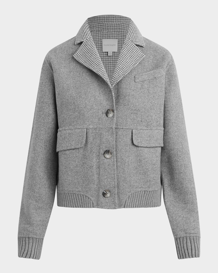 Favorite Daughter The City Herringbone Bomber Jacket | Neiman Marcus