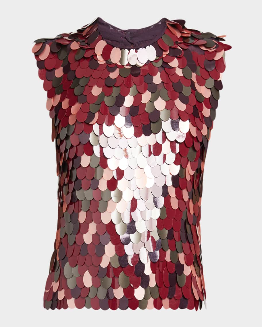 Dries Van Noten Carmasa Sequined Sleeveless Top | Neiman Marcus