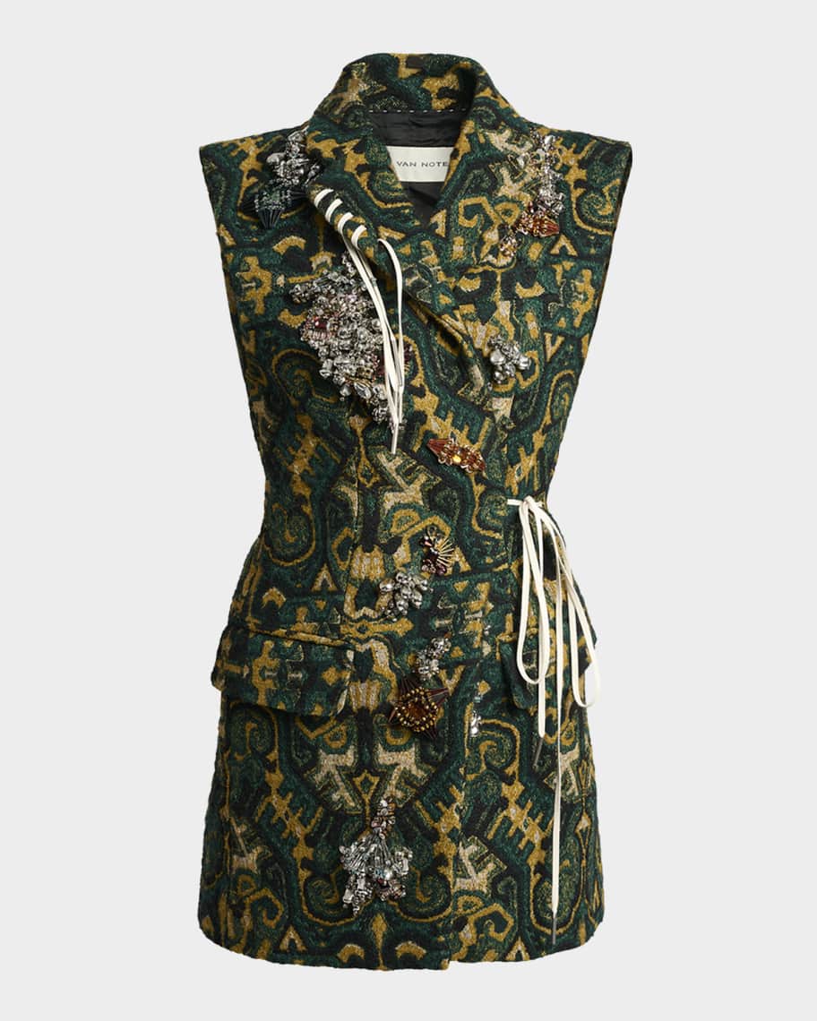 Dries Van Noten Embellished Sleeveless Blazer | Neiman Marcus