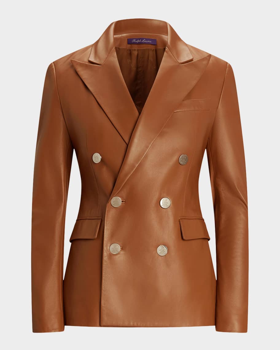 RALPH LAUREN  ストーンヒルギンガム テーラードパジャマＬ Ralph Lauren Collection Camden Lambskin Jacket | Neiman Marcus