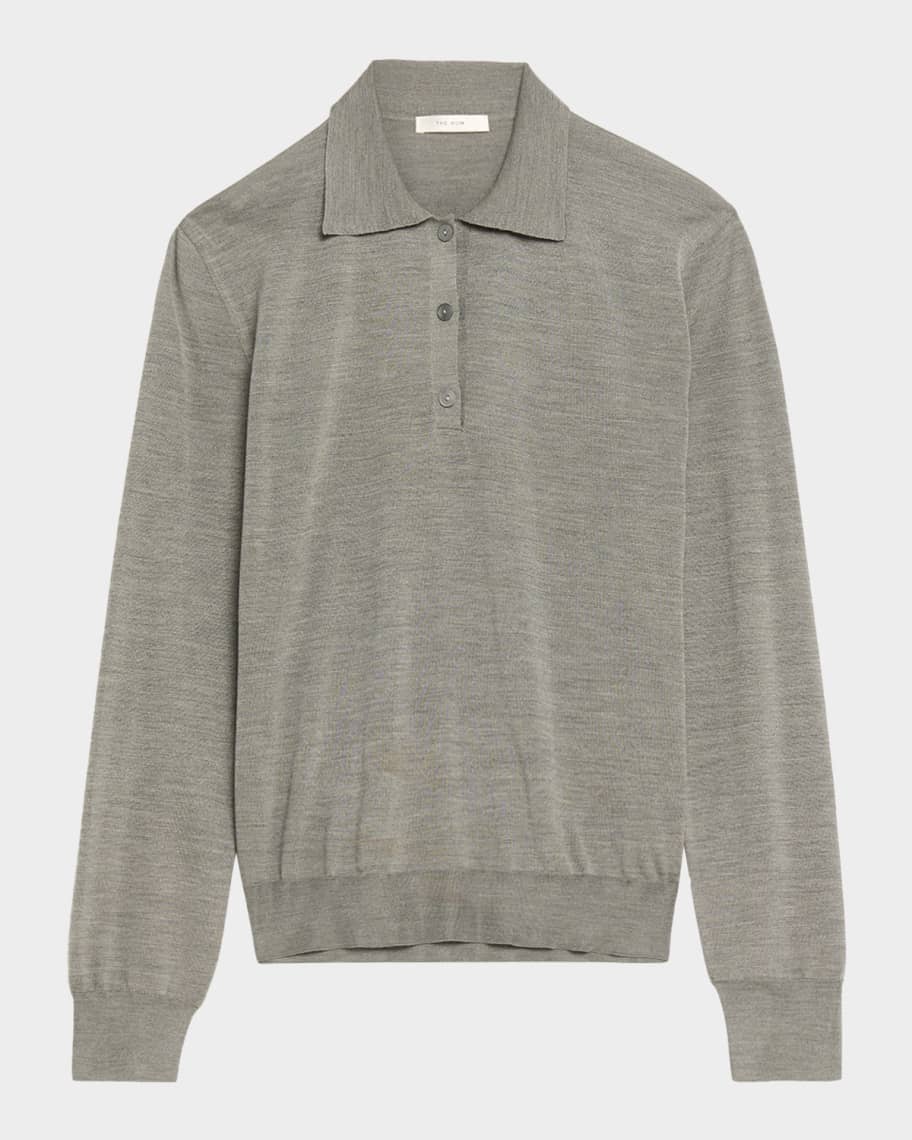 THE ROW Lilienne Silk Polo Top | Neiman Marcus