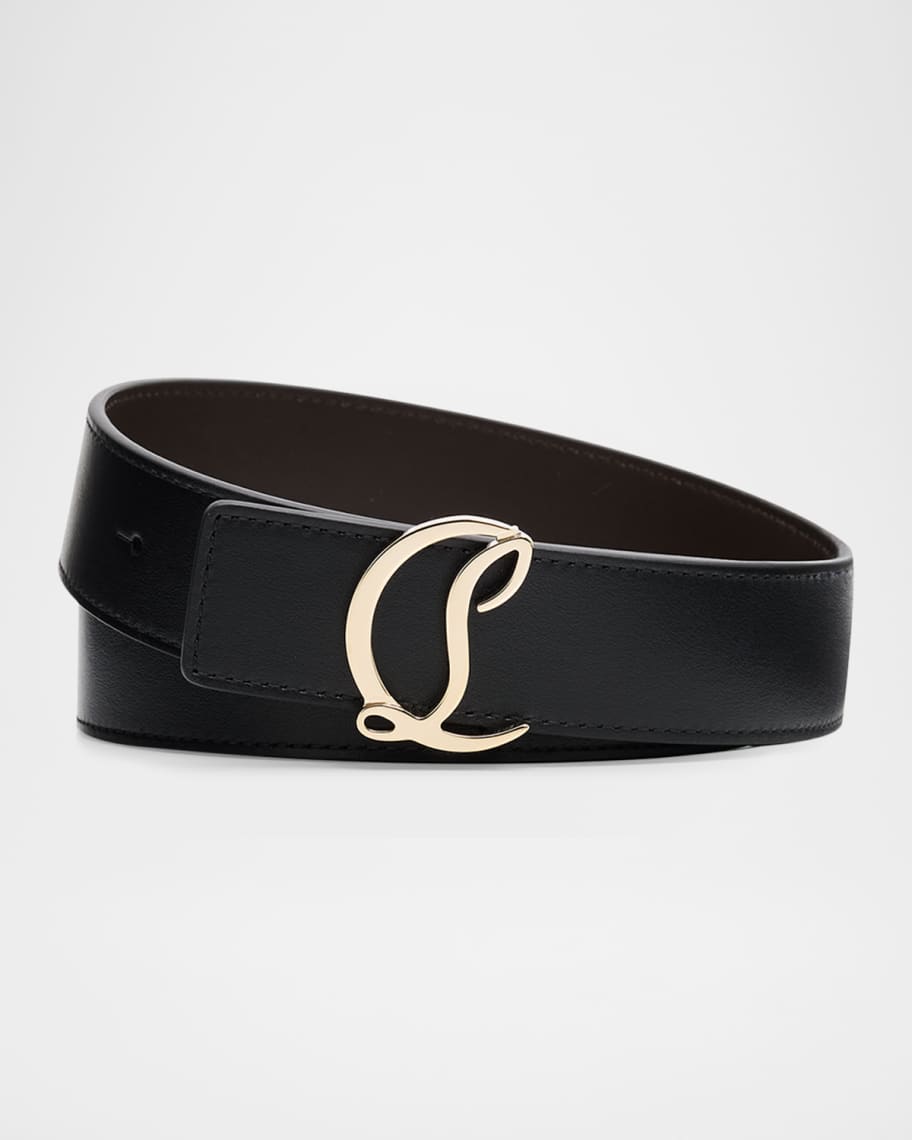 Christian Louboutin Men's Mooncrest-Buckle Reversible Leather Belt