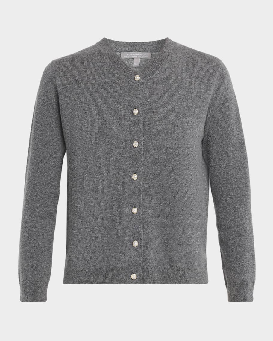 Neiman Marcus Cashmere Collection Cashmere Pearlescent Button