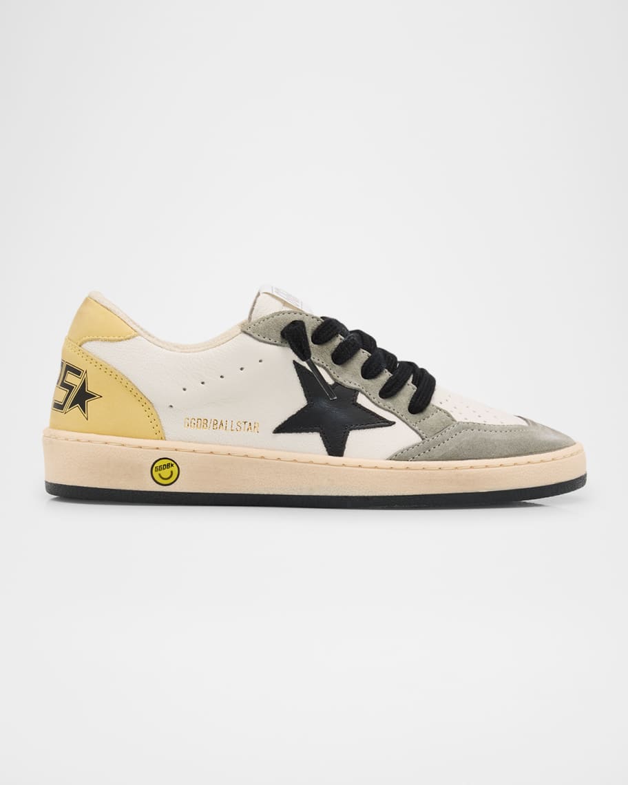 スニーカー Golden  Ball Star Nappa Sneaker Golden Goose Boy's Ball Star Nappa Leather and Suede Low-Top