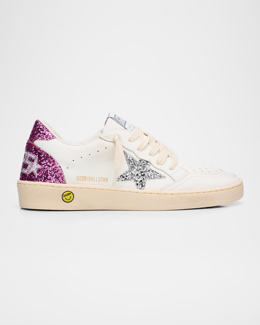アンジェリーナバレリーナ Golden Goose Girl's Ballstar Leather Glitter Star Sneakers