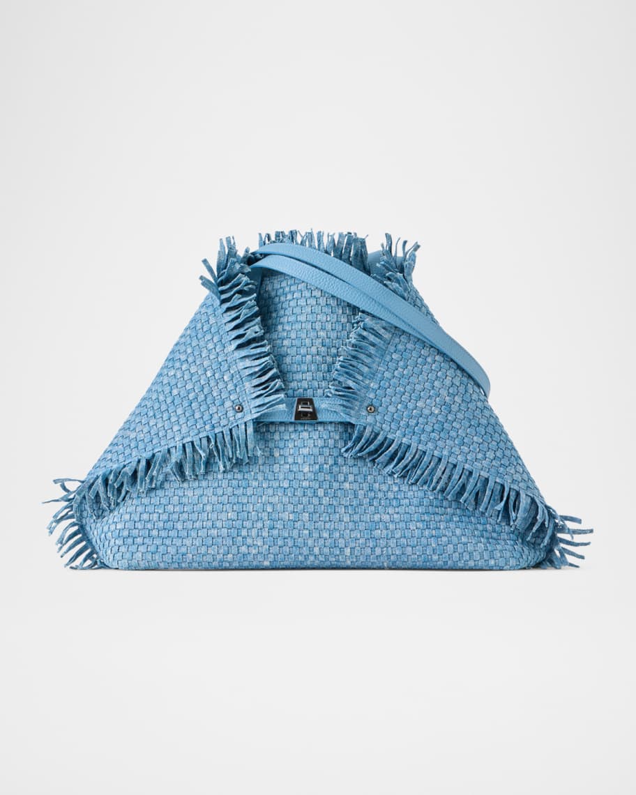 Akris Ai Medium Fringed Woven Tote Bag | Neiman Marcus