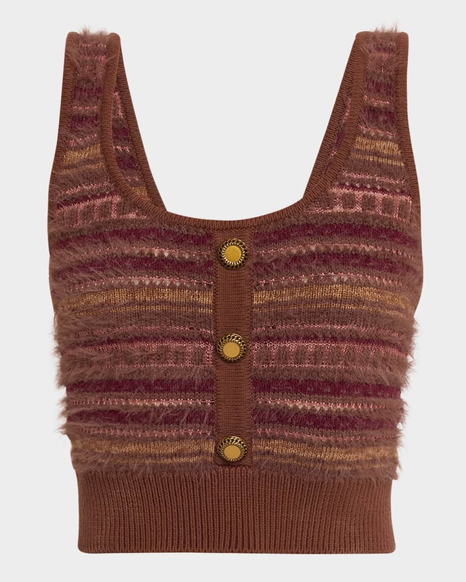 L'Agence Galene Mixed-Stitch Sweater Tank Top