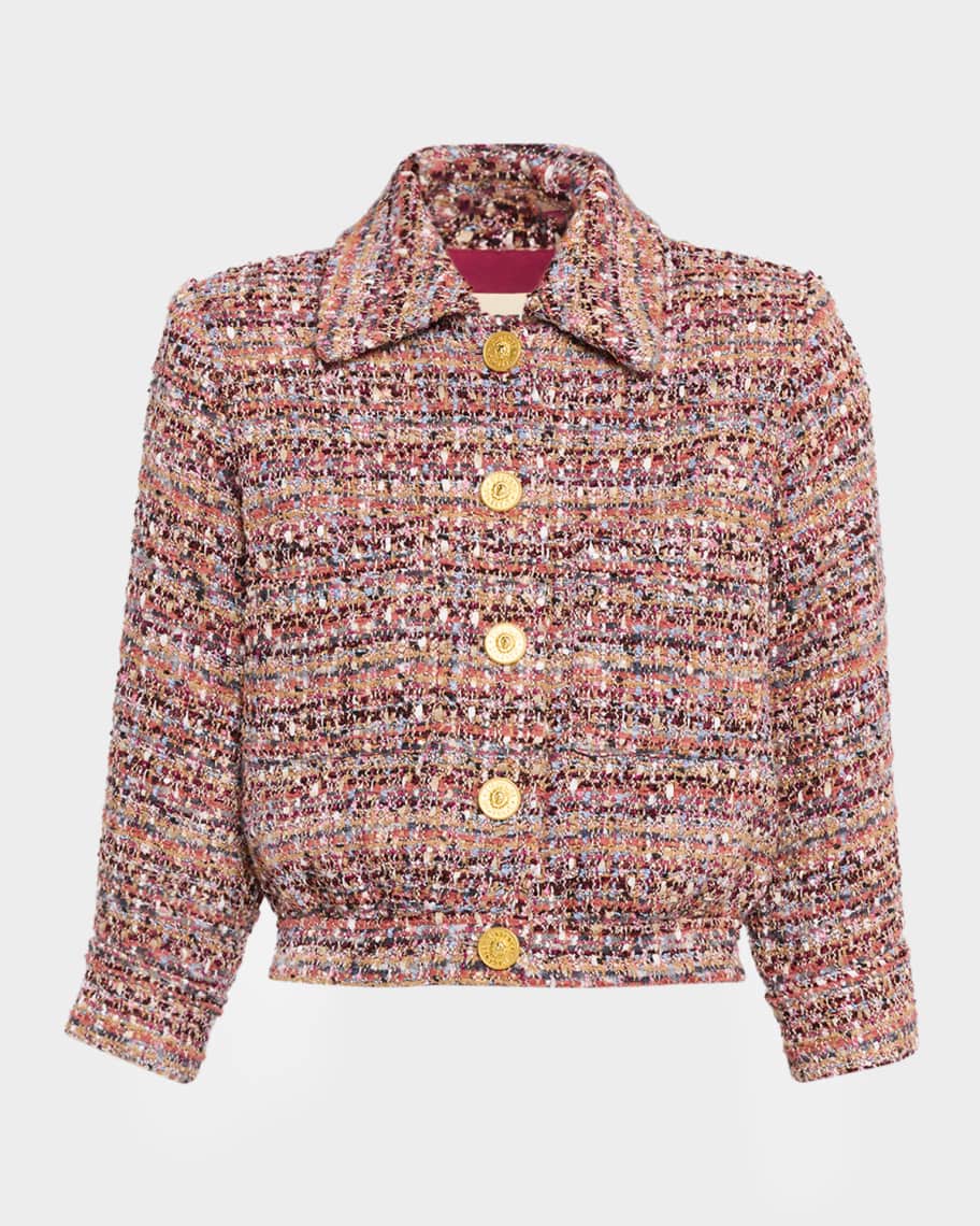 L'Agence Jia Cropped Tweed Jacket | Neiman Marcus