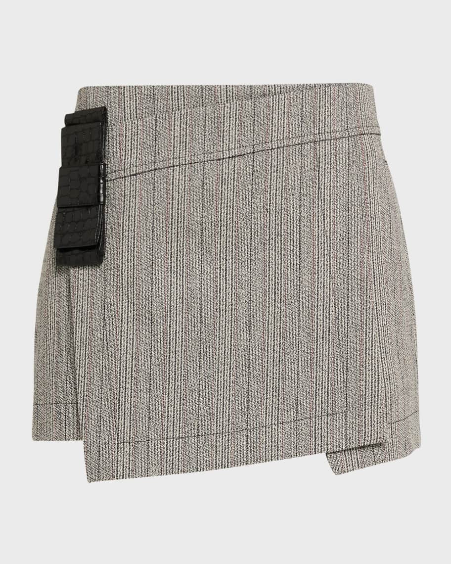 3.1 Phillip Lim Jaspé Wool Overlay Mini Skirt | Neiman Marcus
