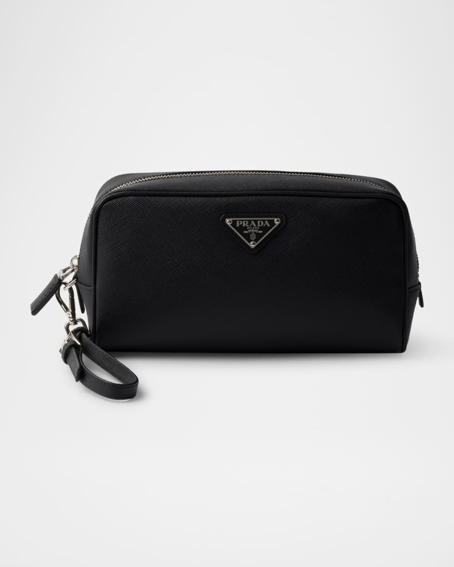 Prada Saffiano Wristlet Pouch | Neiman Marcus