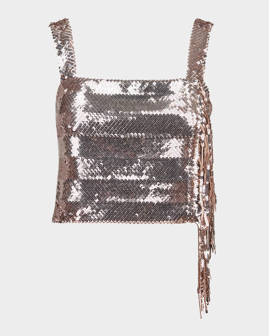 Smythe Sequin Fringe Top | Neiman Marcus