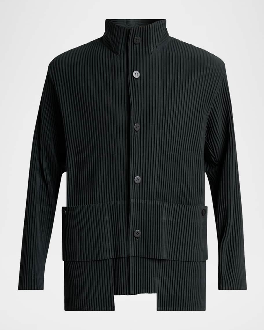 Homme Plisse Issey Miyake Men's Multi-Pocket Pleated Button-Down