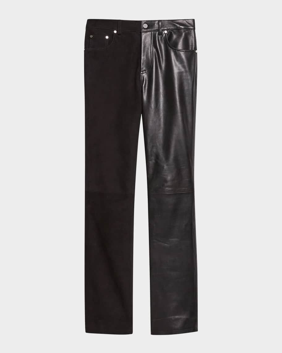 パンツ PU LEATHER SWITCHING DENIM PANTS BH-1535 PU LEATHER SWITCHING DENIM PANTS BH-1535