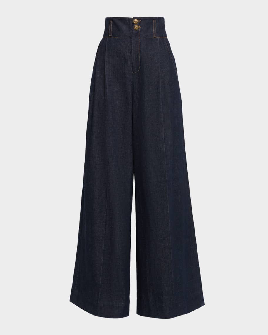 Zimmermann Hypnotic Tailored Denim Pants | Neiman Marcus