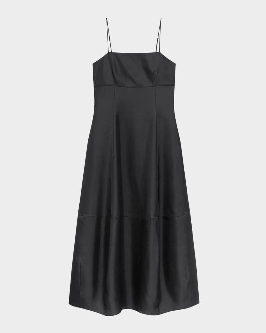 Theory Sleeveless Silk-Twill Dress | Neiman Marcus