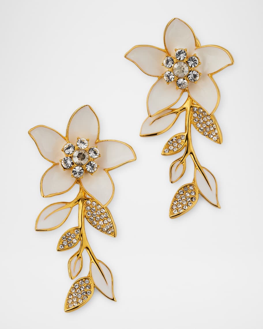 Oscar de la Renta Jasmin Enamel Earrings
