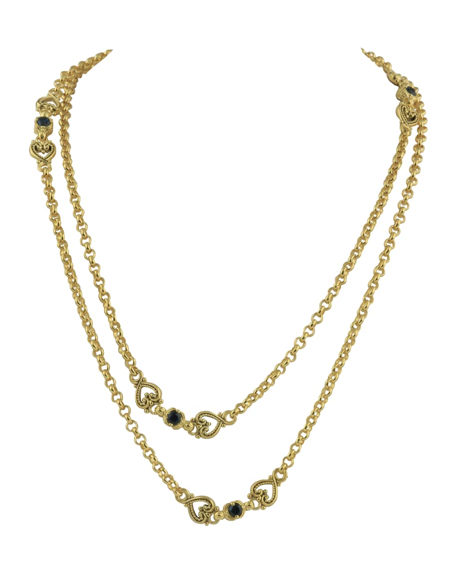 Konstantino 18k London Blue Topaz 2-Chain Necklace | Neiman Marcus
