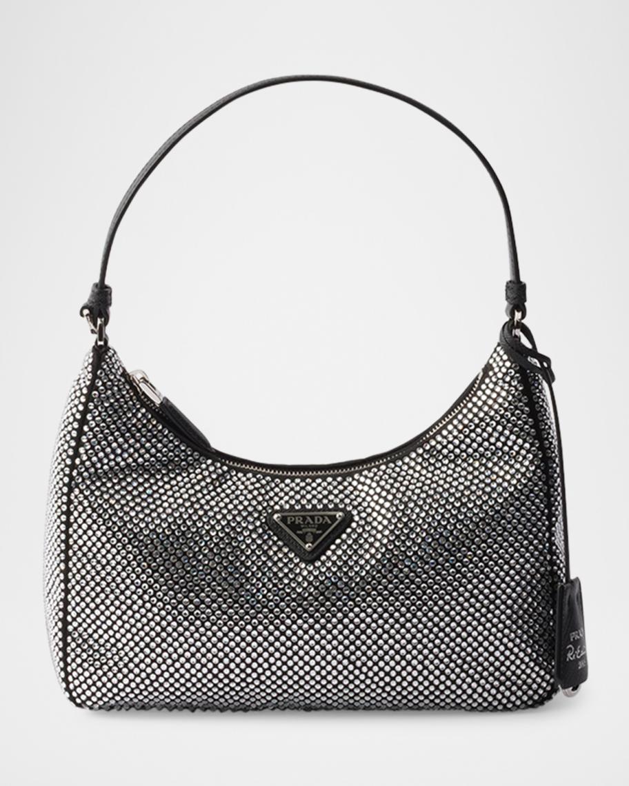 プラダ Re-Edition 2005 クリスタル サテン ミニバッグ Prada Re-Edition 2005 Crystal-Studded Satin Mini Bag | Neiman Marcus