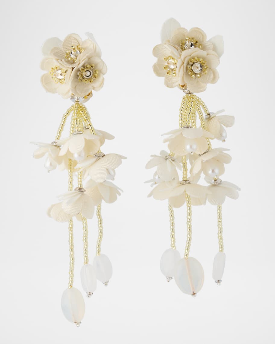 Oscar de la Renta Gradient Flower Drop Earrings | Neiman Marcus
