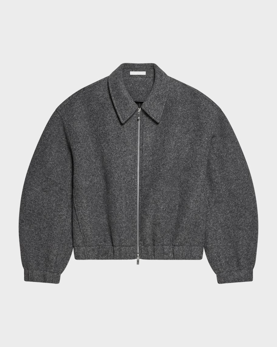Helmut Lang Men's Wool Bonded Full-Zip Bomber Jacket | Neiman Marcus