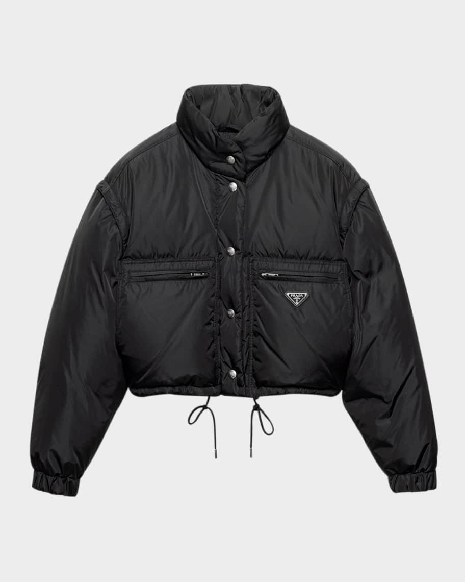 Prada Cropped Re-Nylon Down Jacket | Neiman Marcus