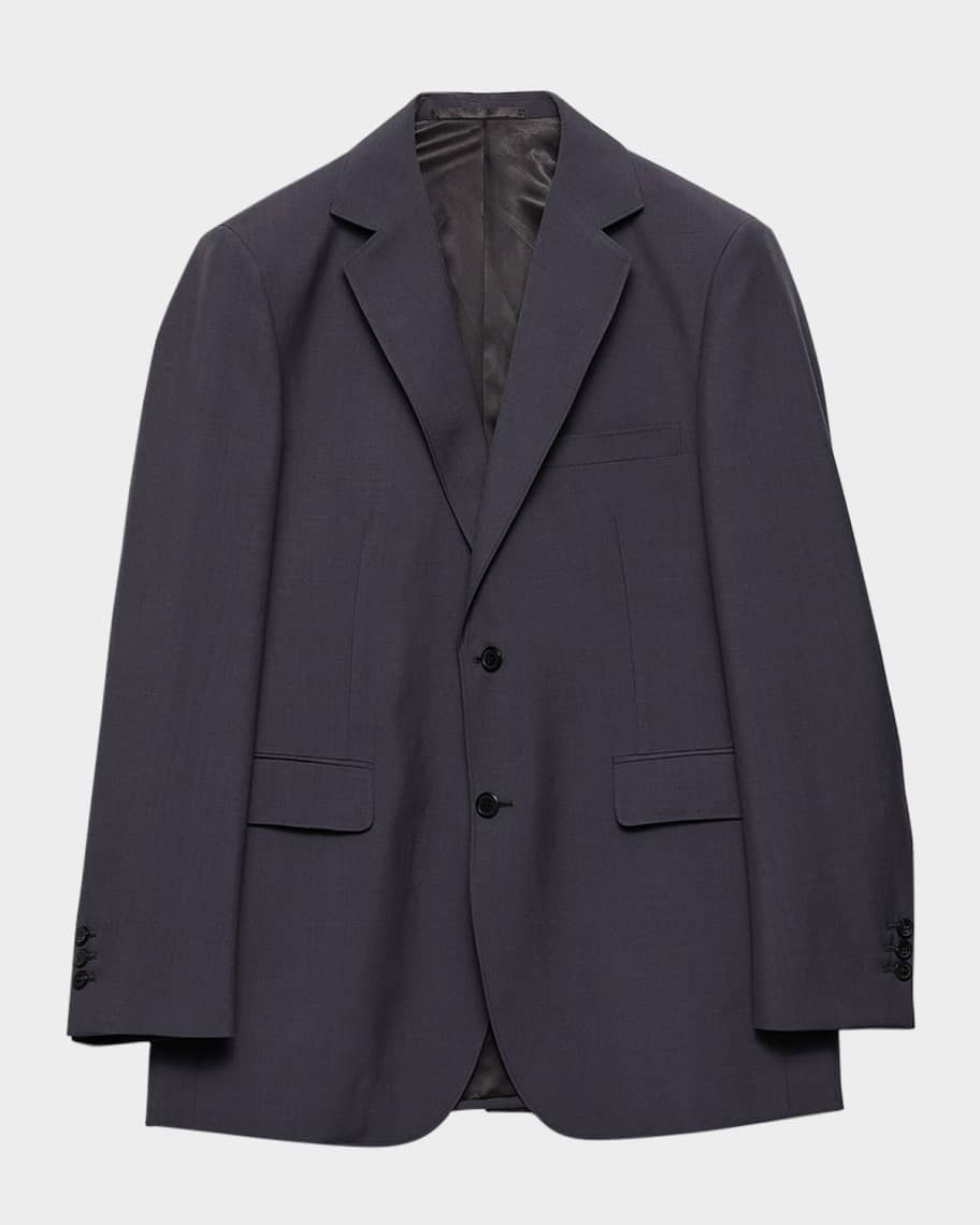 ジャケット PRADA SINGLE-BREASTED WOOL AND MOHAIR JACKET Prada Single-breasted Wool And Mohair Jacket In Blue | ModeSens