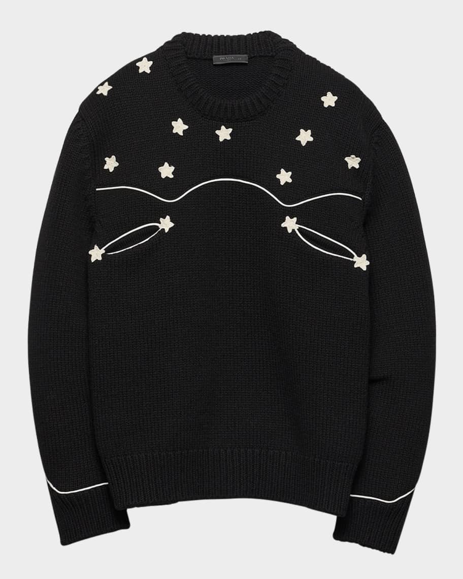 PRADA プラダ シェットランドウール クルーネックニット 46 PRADA - PRADA プラダ シェットランドウール クルーネックニット