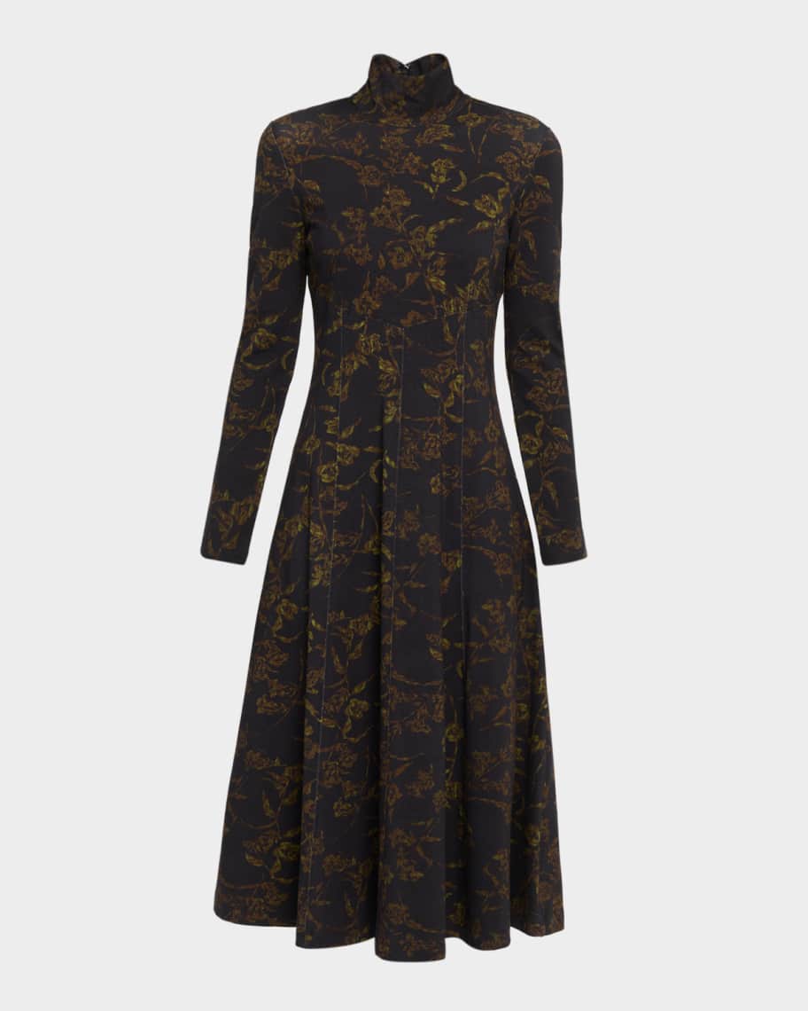 Tanya Taylor Thea Turtleneck Midi Dress