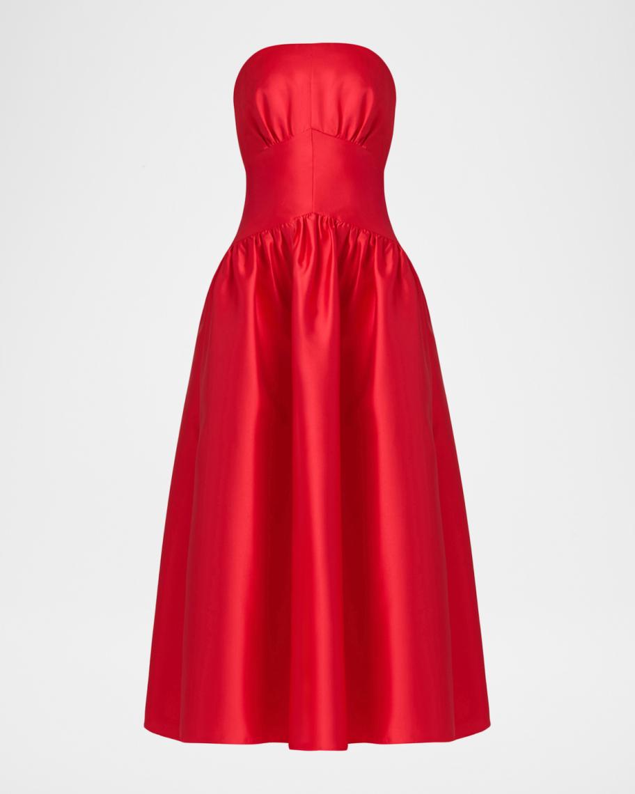 Shoshanna Midnight Posy Strapless Bustier Maxi Dress | Neiman Marcus