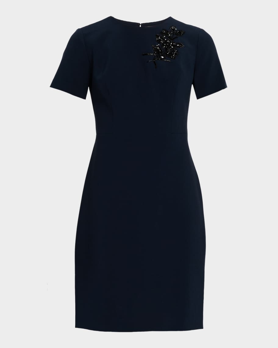 short sleeve linen dress midi Short Sleeve Linen Midi Dress (Black) main image 0