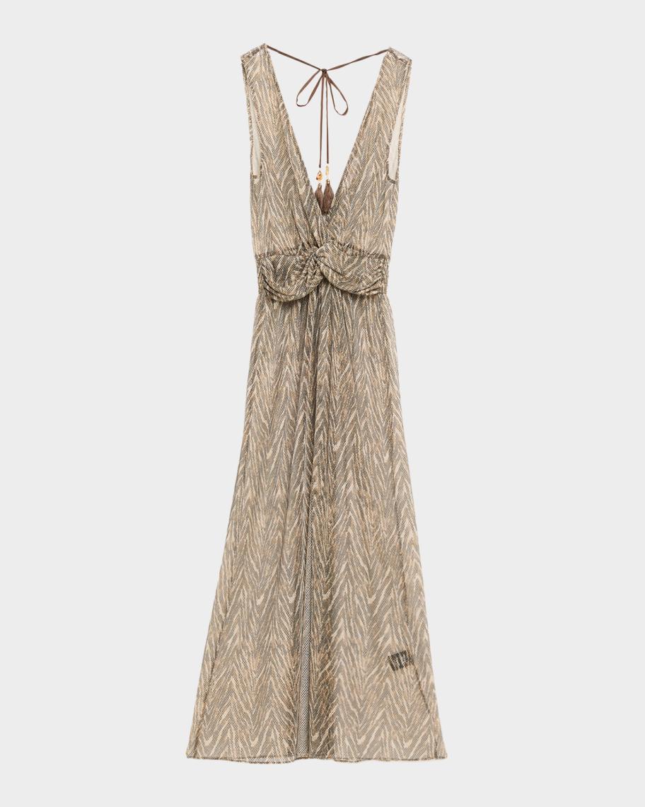 Ramy Brook Sahana Zebra Sheer Coverup Maxi Dress | Neiman Marcus