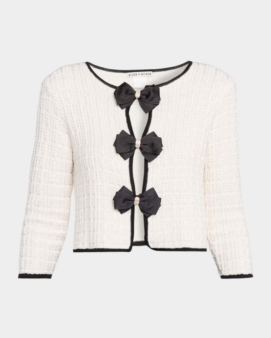 Alice Olivia Akira Bow Cardigan Neiman Marcus