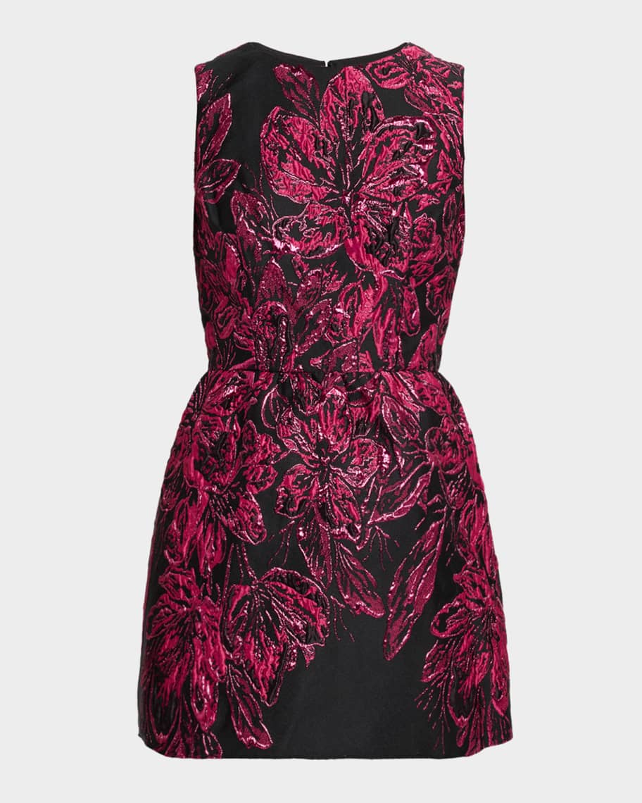 Dress the Population Women's Jackie Floral Jacquard Cocktail Minidress - Red - Mini Dresses