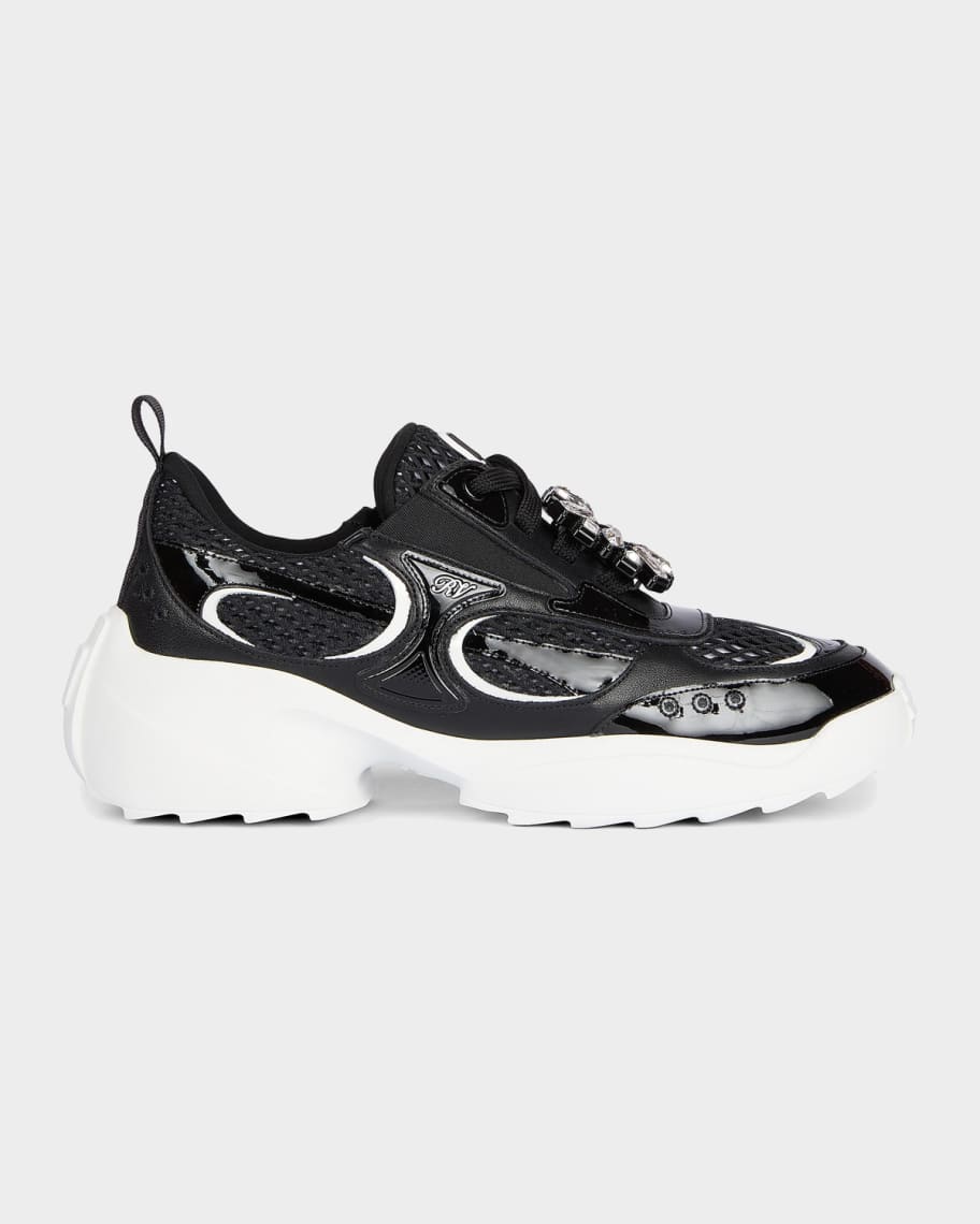 Roger Vivier Motor Run Strass Tech Neoprene Sneakers | Neiman Marcus