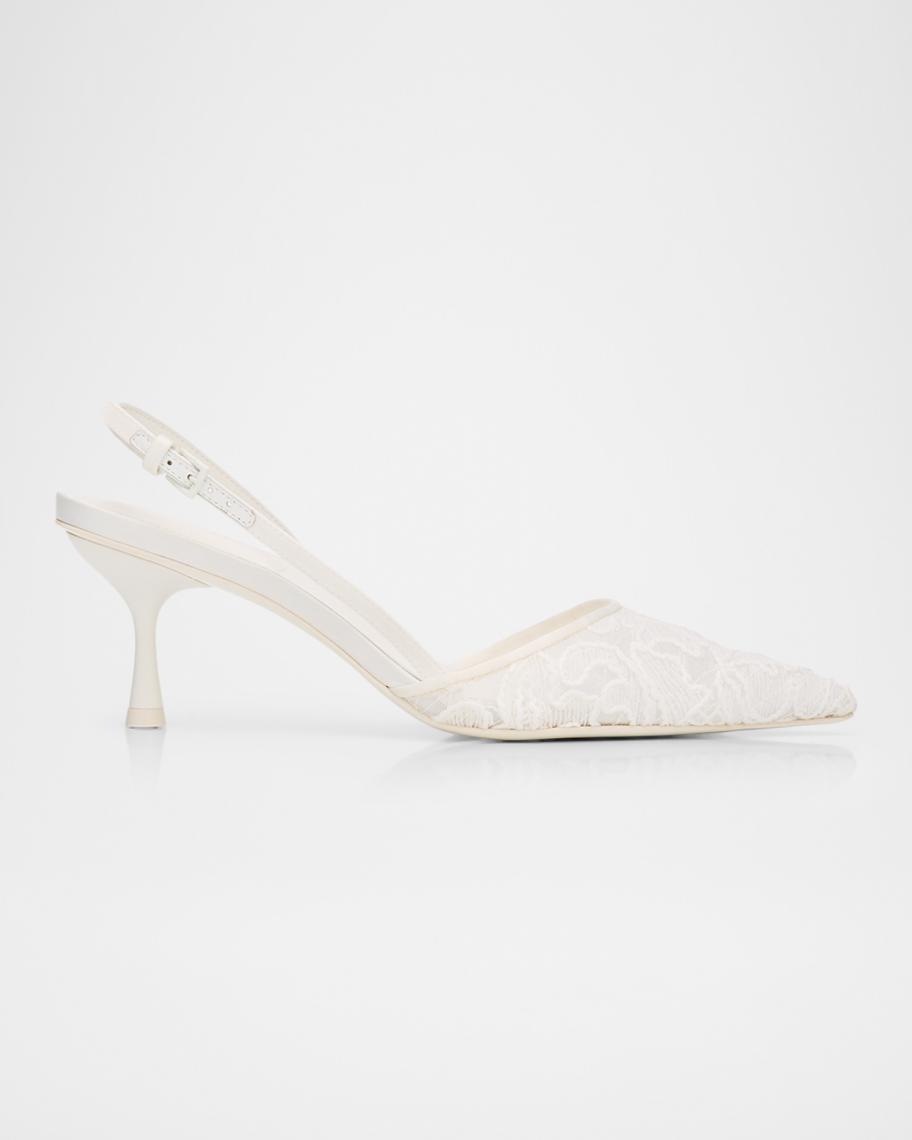 SIMKHAI 65mm Dylan Lace Slingback Pumps | Neiman Marcus